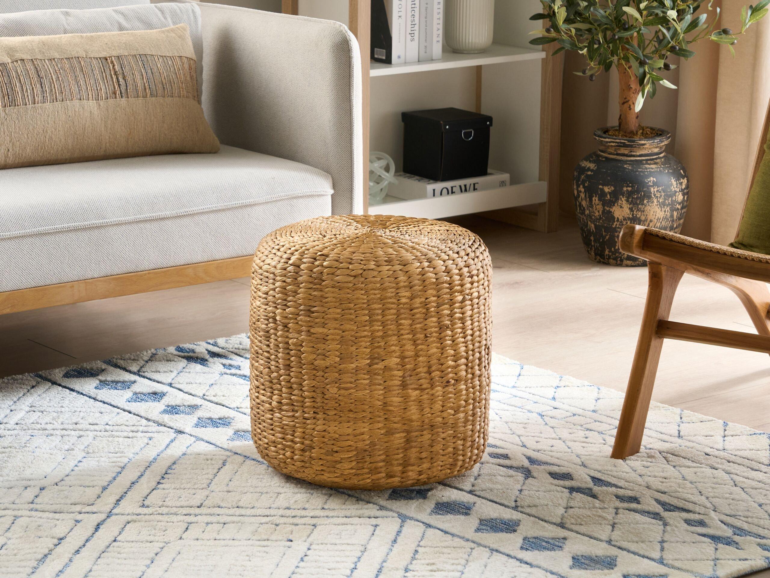 Beliani Pouf en Giacinto d'acqua Boho BICHIR  