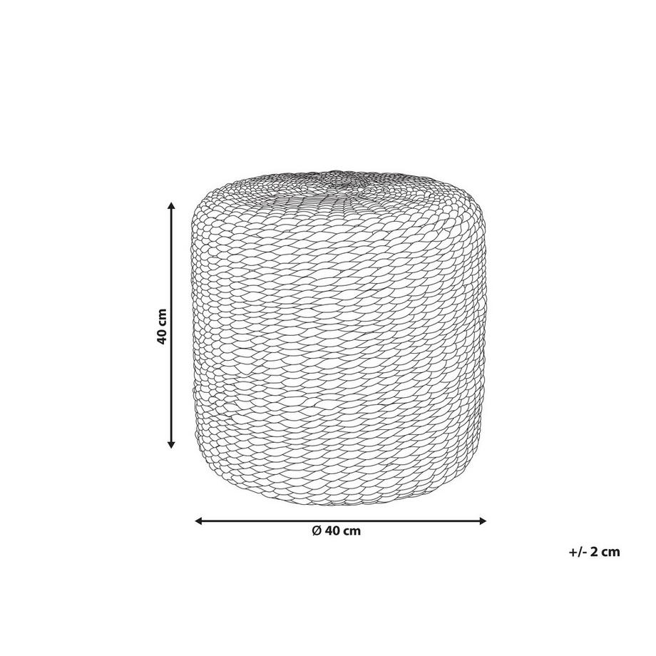 Beliani Pouf en Fibre de jacinthe d'eau Boho BICHIR  