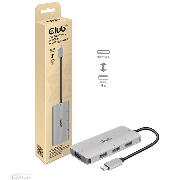 Club3D  CSV-1547 hub & concentrateur USB 3.2 Gen 2 (3.1 Gen 2) Type-C 