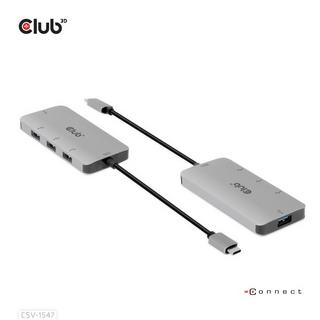 Club3D  CSV-1547 hub di interfaccia USB 3.2 Gen 2 (3.1 Gen 2) Type-C 10000 Mbit/s Nero, Argento 