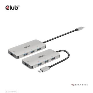 Club3D  CSV-1547 hub di interfaccia USB 3.2 Gen 2 (3.1 Gen 2) Type-C 10000 Mbit/s Nero, Argento 
