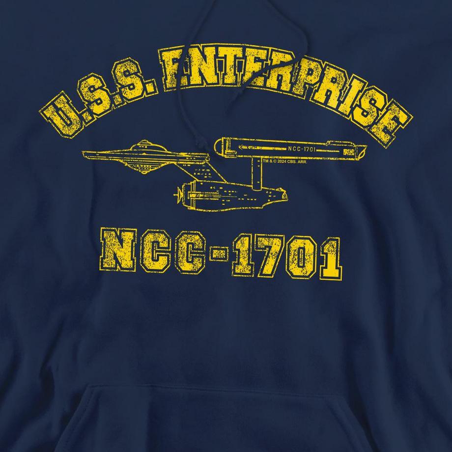 Star Trek Enterprise Athletic Felpa con Cappuccio Stampata  