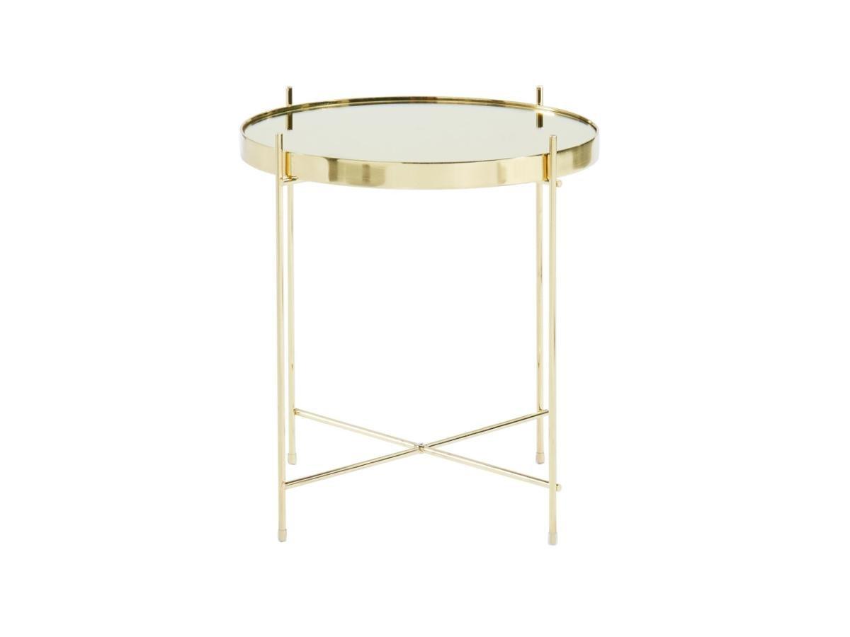 Vente-unique Table d'appoint MARCIA Miroir Métal Doré  