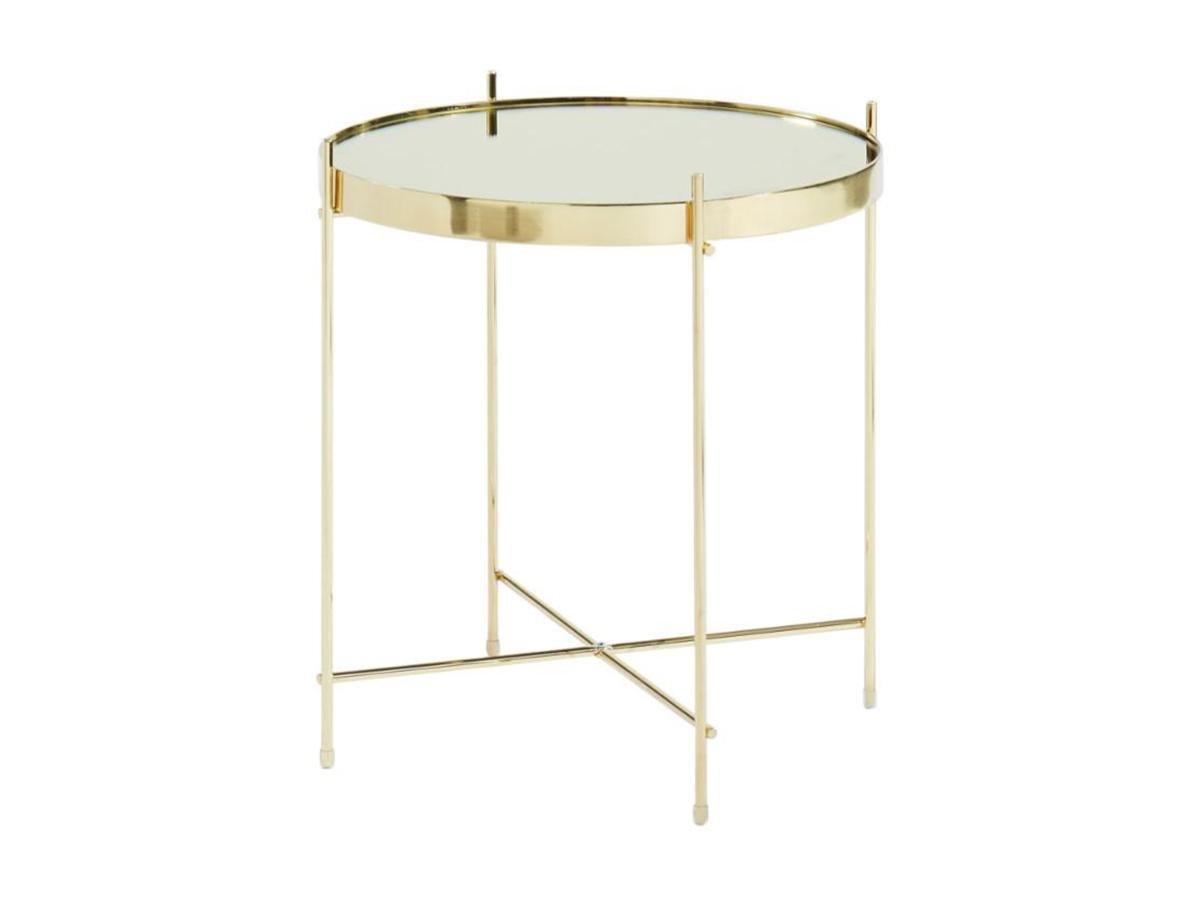 Vente-unique Table d'appoint MARCIA Miroir Métal Doré  