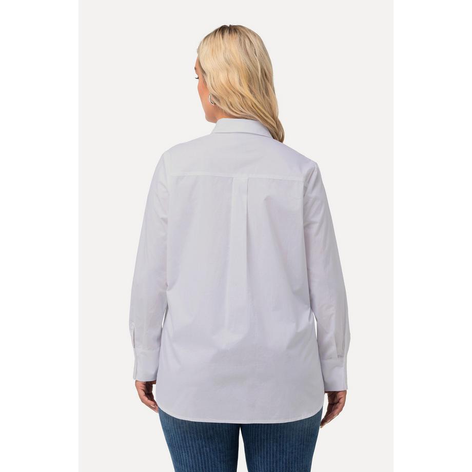 Ulla Popken Hemdbluse Buchstaben Langarm  