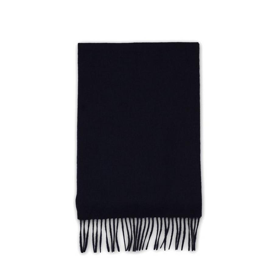 CASH-MERE.CH Sciarpa tinta unita con frange  