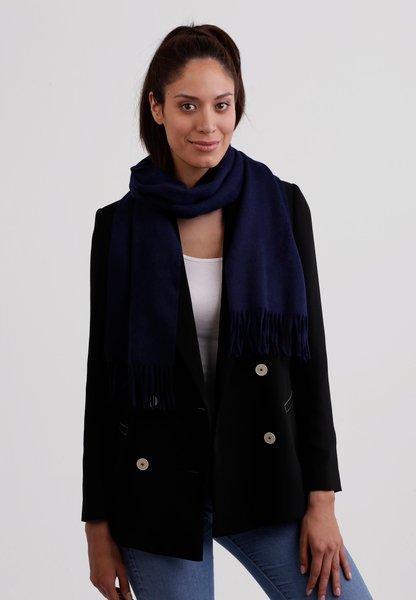 CASH-MERE.CH Sciarpa tinta unita con frange  