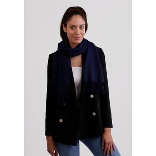 CASH-MERE.CH Sciarpa tinta unita con frange  