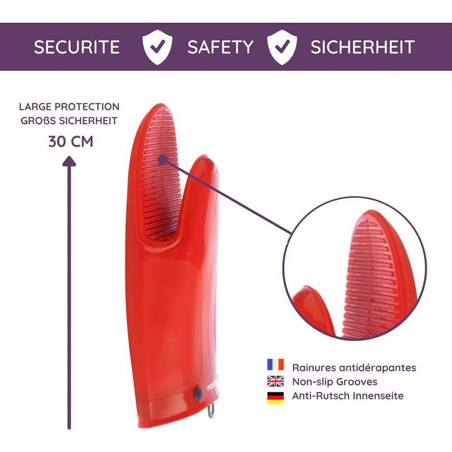 mastrad  Backhandschuh Orka Tex Silikon Rot 