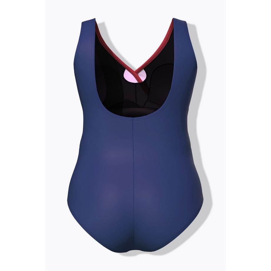 Ulla Popken Costume da bagno sfumato drappeggiato coppe morbide riciclato  