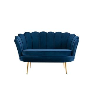 PASCAL MORABITO Muschelsofa 2-Sitzer - Samt - Dunkelblau - DANDELION von Pascal Morabito  