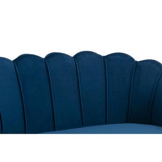 PASCAL MORABITO Canapé 2 places coquillage en velours bleu nuit DANDELION de Pascal Morabito  