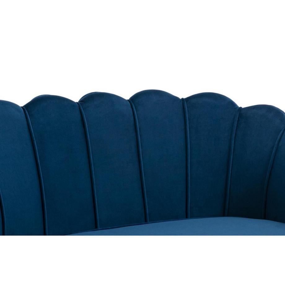 PASCAL MORABITO Canapé 2 places coquillage en velours bleu nuit DANDELION de Pascal Morabito  