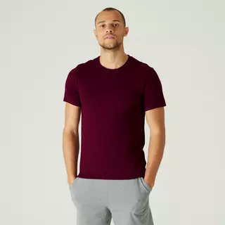 NYAMBA T-Shirt Coton Extensible Fitness Slim  Bordeaux