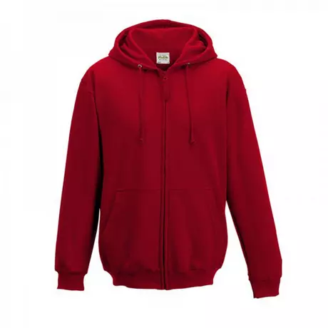AWDis Sweatshirt à capuche et fermeture zippée  Rouge Bariolé