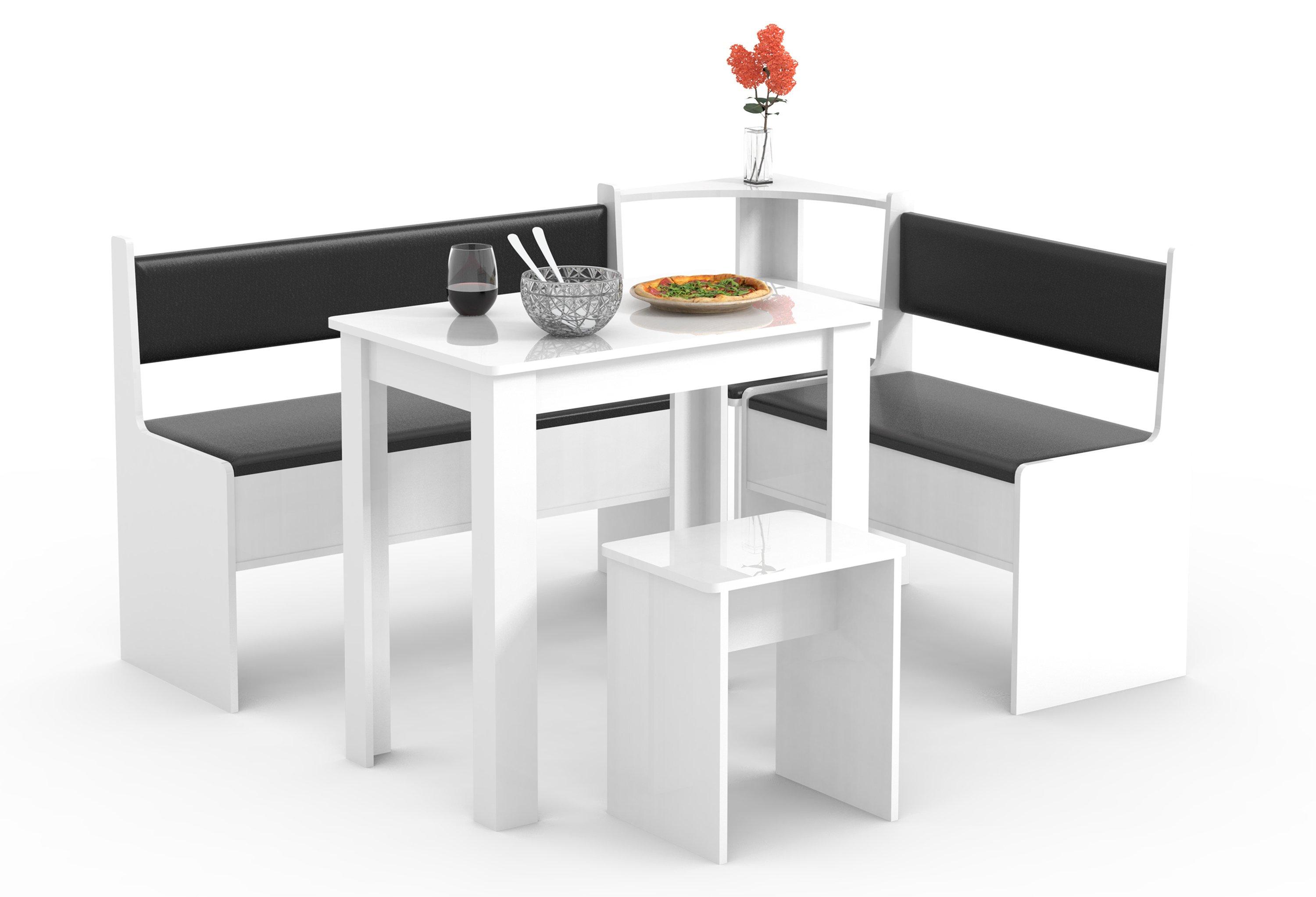 VCM  Groupe de bancs d'angle Groupe de sièges de cuisine Banc Table Tabouret Esal Mini 