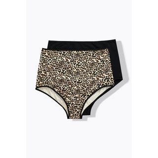 Ulla Popken Bellieva Slip a vita alta confezione doppia con inserto sul ventre  