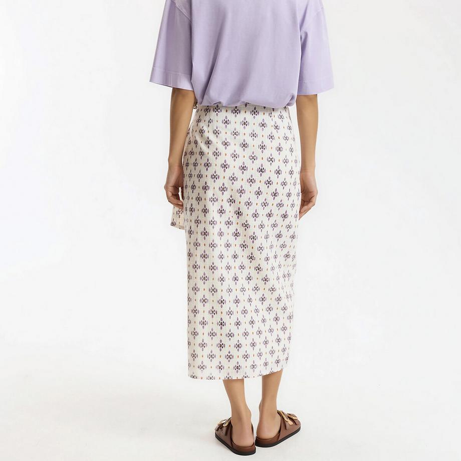 La Redoute Collections Bedruckter Midi Wickelrock zum Binden  
