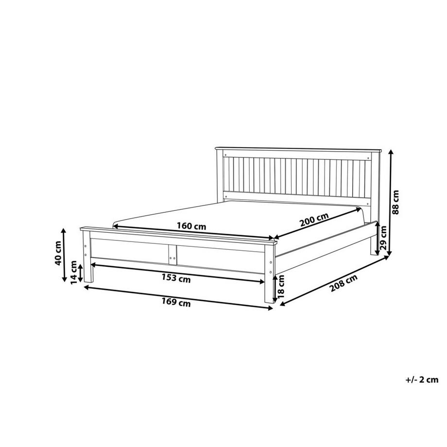 Beliani Letto con rete a doghe en Legno di pino Classico MAYENNE  