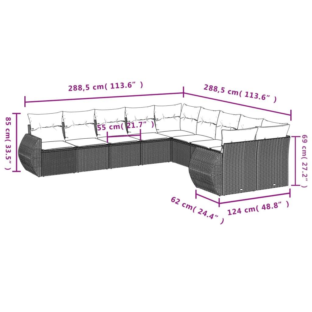 VidaXL Ensemble de canapés de jardin rotin synthétique  