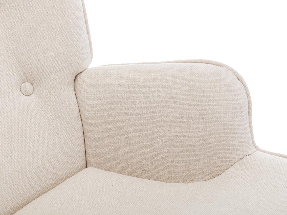 Vente-unique Fauteuil à bascule en tissu chiné beige ELMINA II  