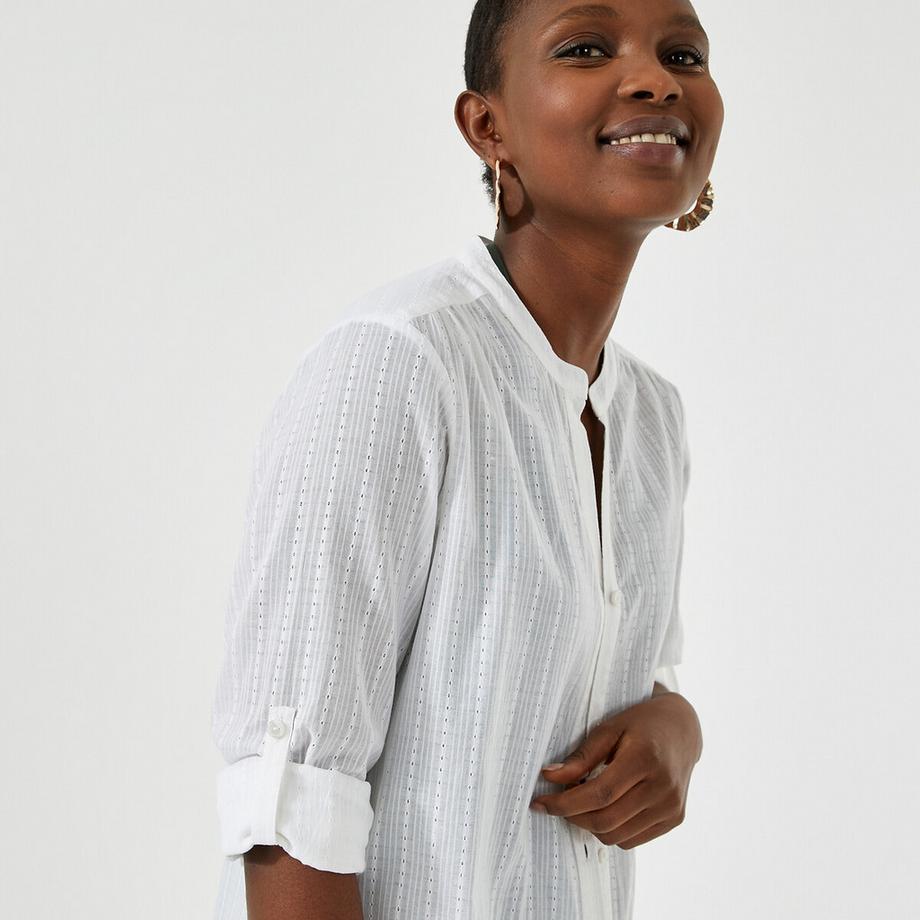 La Redoute Collections Langarm Tunika mit Knopfleiste  