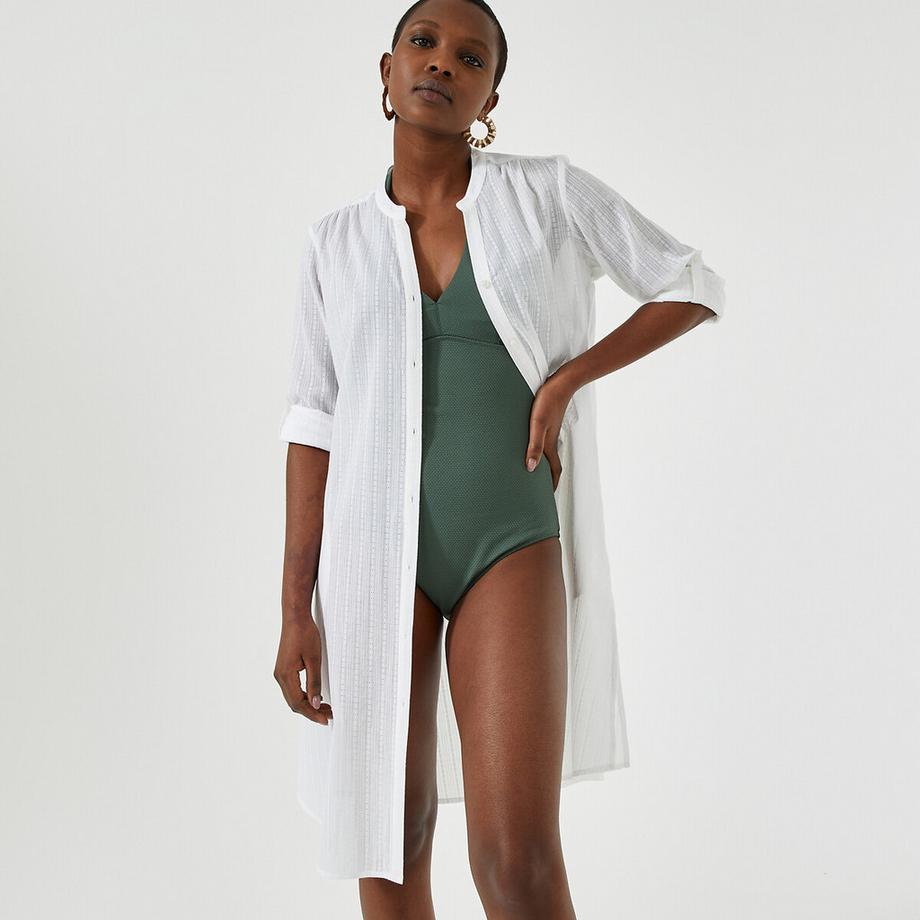 La Redoute Collections Langarm Tunika mit Knopfleiste  