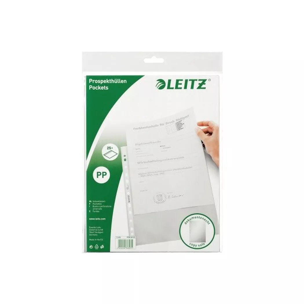 Leitz -  Prospekthülle PP A4 47966003 farblos 25 Stück, One Size
