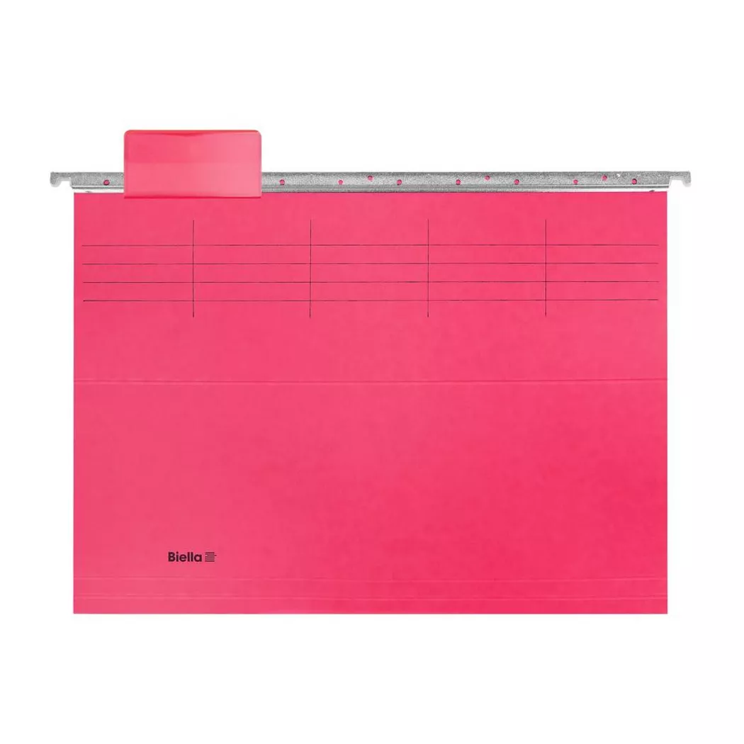 Biella – Hängemappen Original, A4, 25 cm, Stück, inklusive Zubehör, 25cm, Rot Bunt