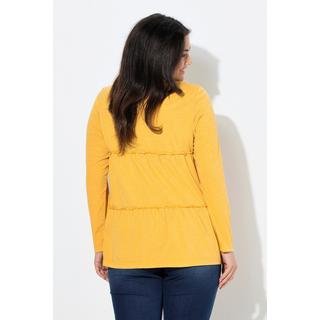 Ulla Popken Volant Linea ad A Girocollo Maniche Lunghe Maglia  