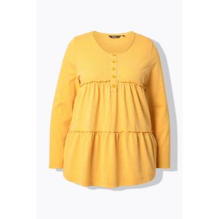 Ulla Popken Volant Linea ad A Girocollo Maniche Lunghe Maglia  