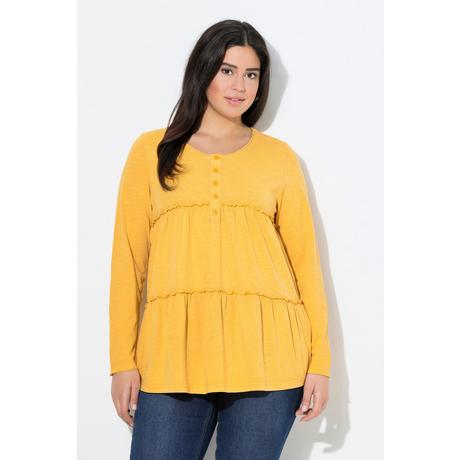 Ulla Popken Volant Linea ad A Girocollo Maniche Lunghe Maglia  