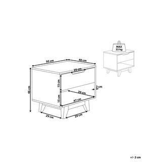 Beliani Comodino 1 cassetto en Fibra a media densità (MDF) Moderno SPENCER  
