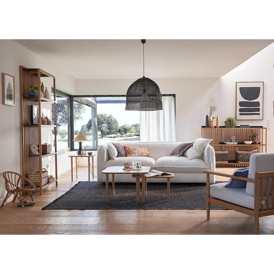 La Redoute Intérieurs Console à lattes chêne massif et métal acier  