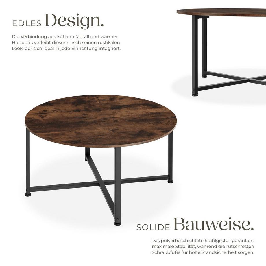 Tectake Couchtisch Aberdeen Industrial Style Holz und Stahl  