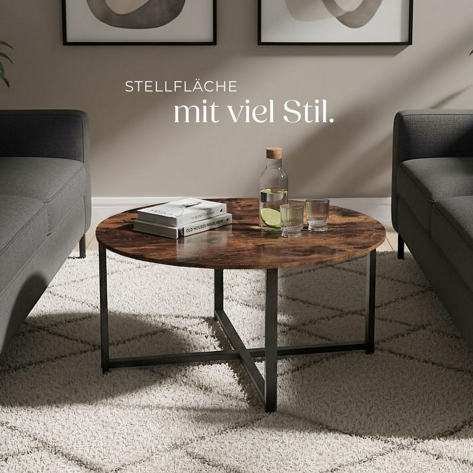 Tectake Couchtisch Aberdeen Industrial Style Holz und Stahl  