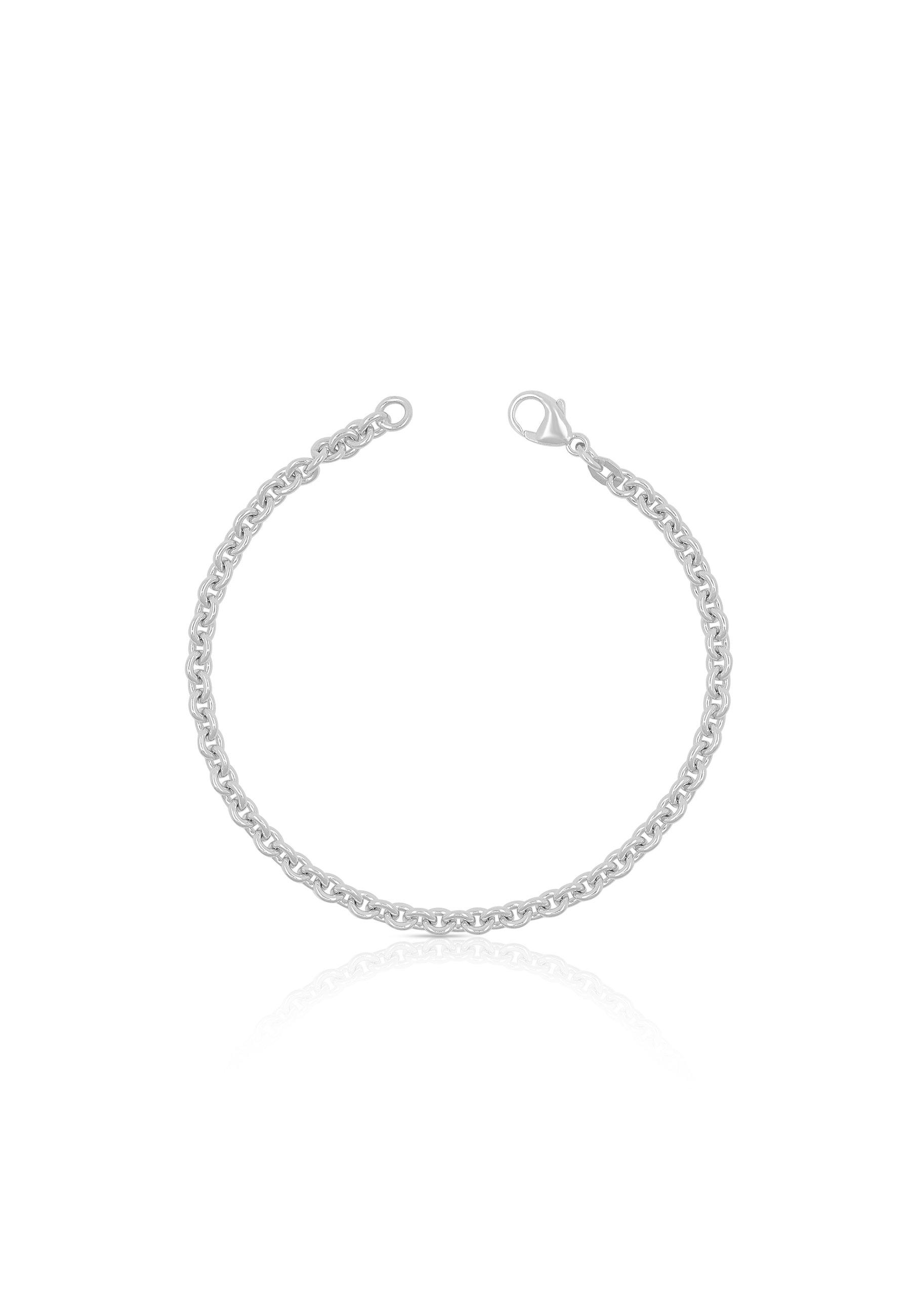 MUAU Schmuck  Bracelet rond d'forçat en or blanc 750, 3,9mm, 19cm 