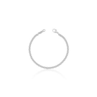 MUAU Schmuck  Bracelet rond d'forçat en or blanc 750, 3,9mm, 19cm 