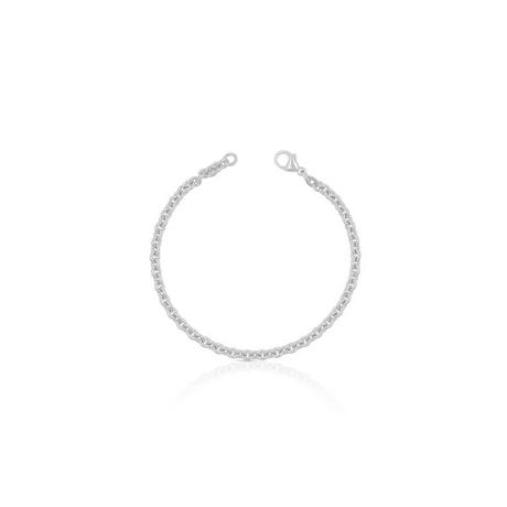 MUAU Schmuck  Bracelet rond d'forçat en or blanc 750, 3,9mm, 19cm 