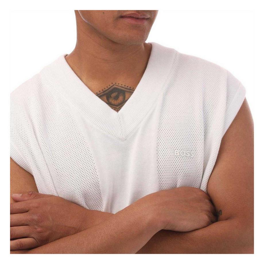 BOSS Pulloverweste, Jerseyware, Leger  