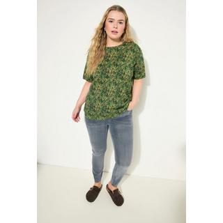 Studio Untold  T-Shirt, Rundhals, kleiner Paisley Print 