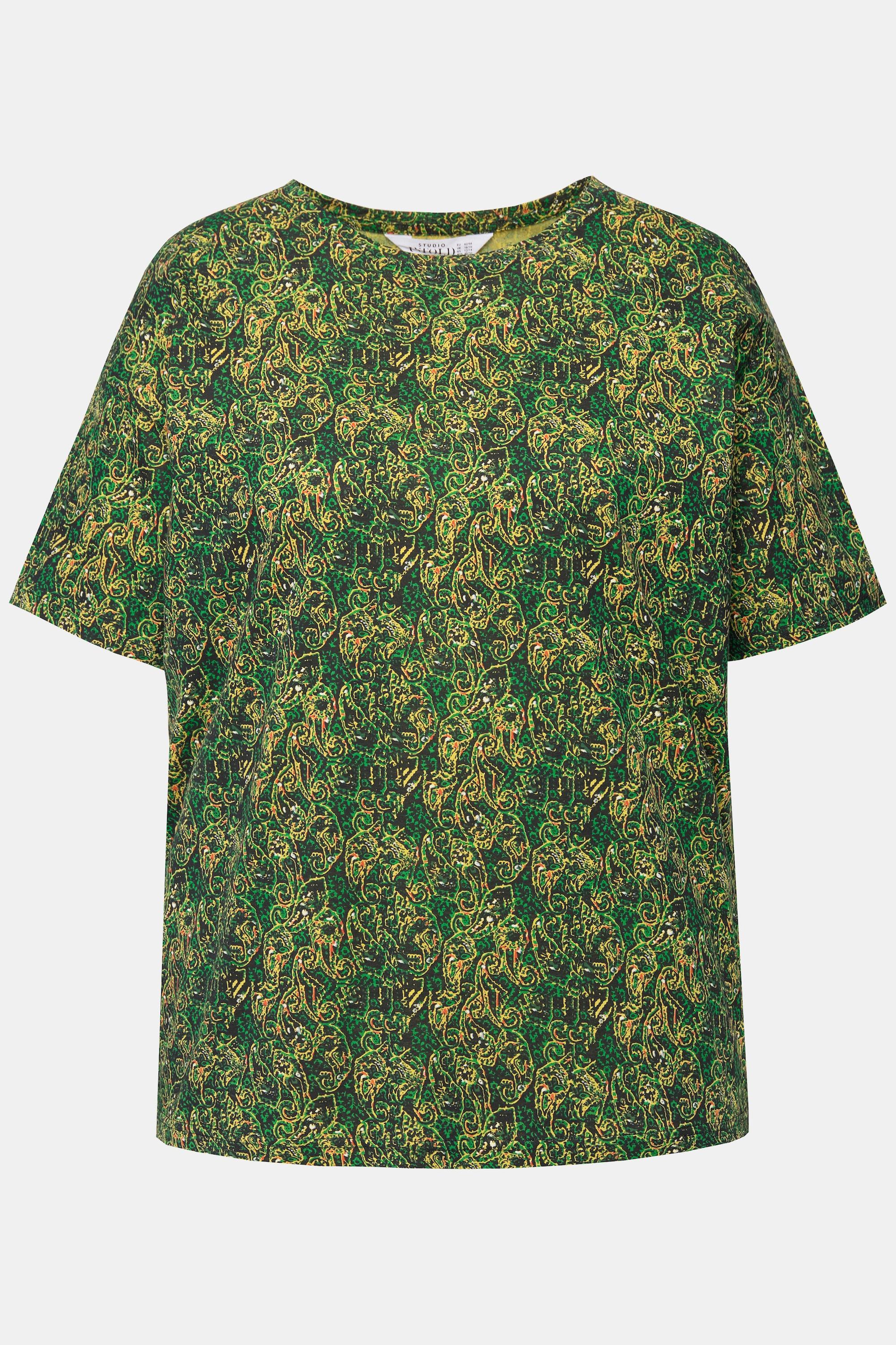 Studio Untold  T-Shirt, Rundhals, kleiner Paisley Print 