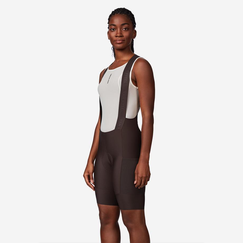 VAN RYSEL  Cuissard court de vélo de route femme endurance, EDR marron 