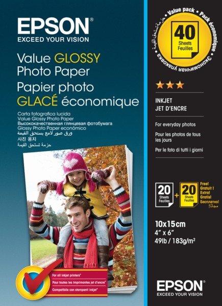 EPSON EPSON Value Photo Paper 10x15cm S400044 InkJet 183g 2x20 Blatt  