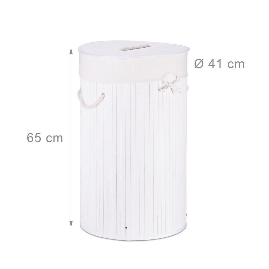 B2X Cesto portabiancheria rotondo in bambù  