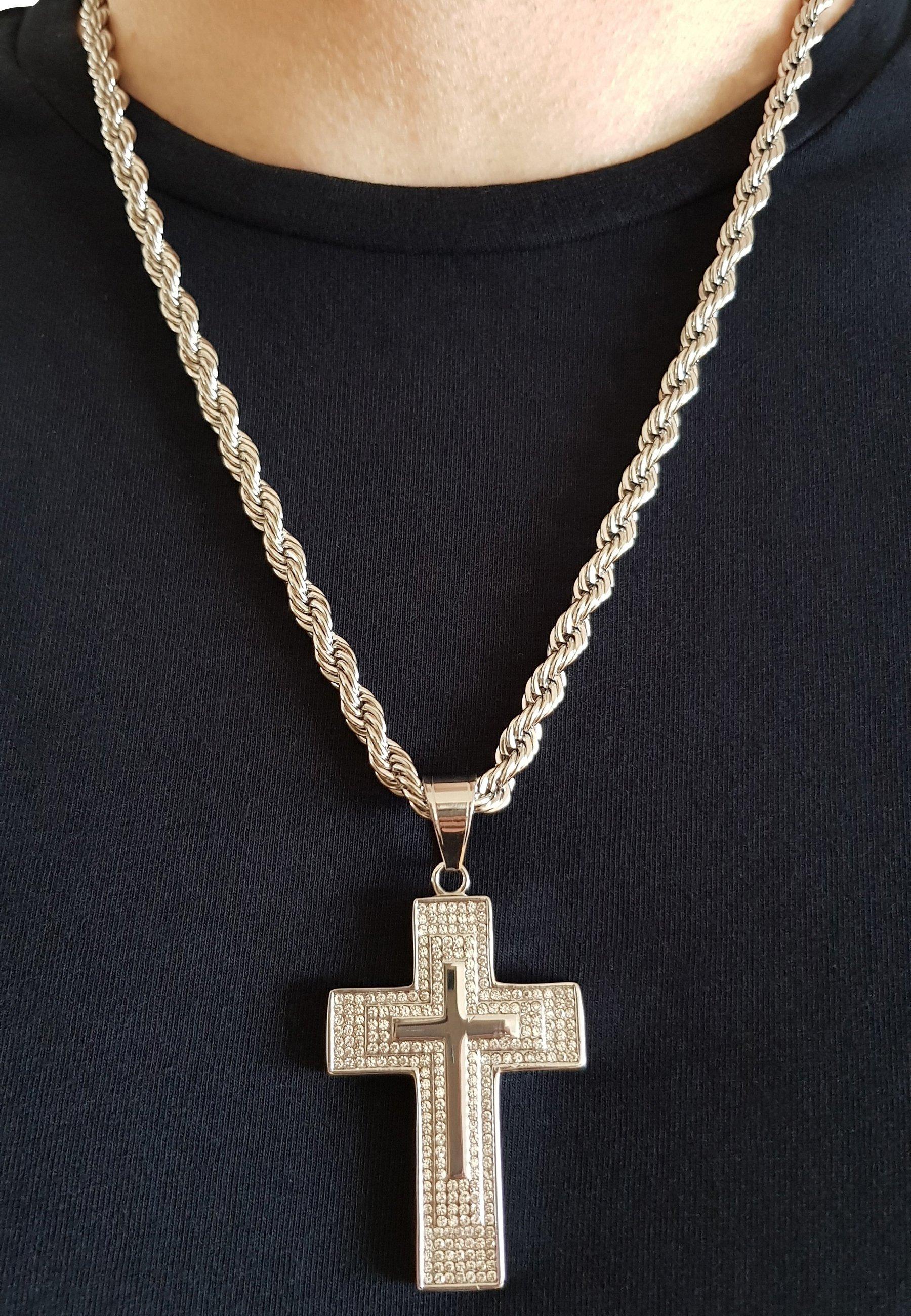 HEBE JEWELS  Chaîne Big Cross, HIP-HOP-STYLE 