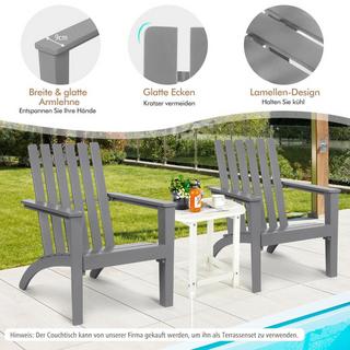 B2X Sedia Adirondack Sedia Adirondack in legno di acacia sedia da giardino fino a 160 kg grigia  