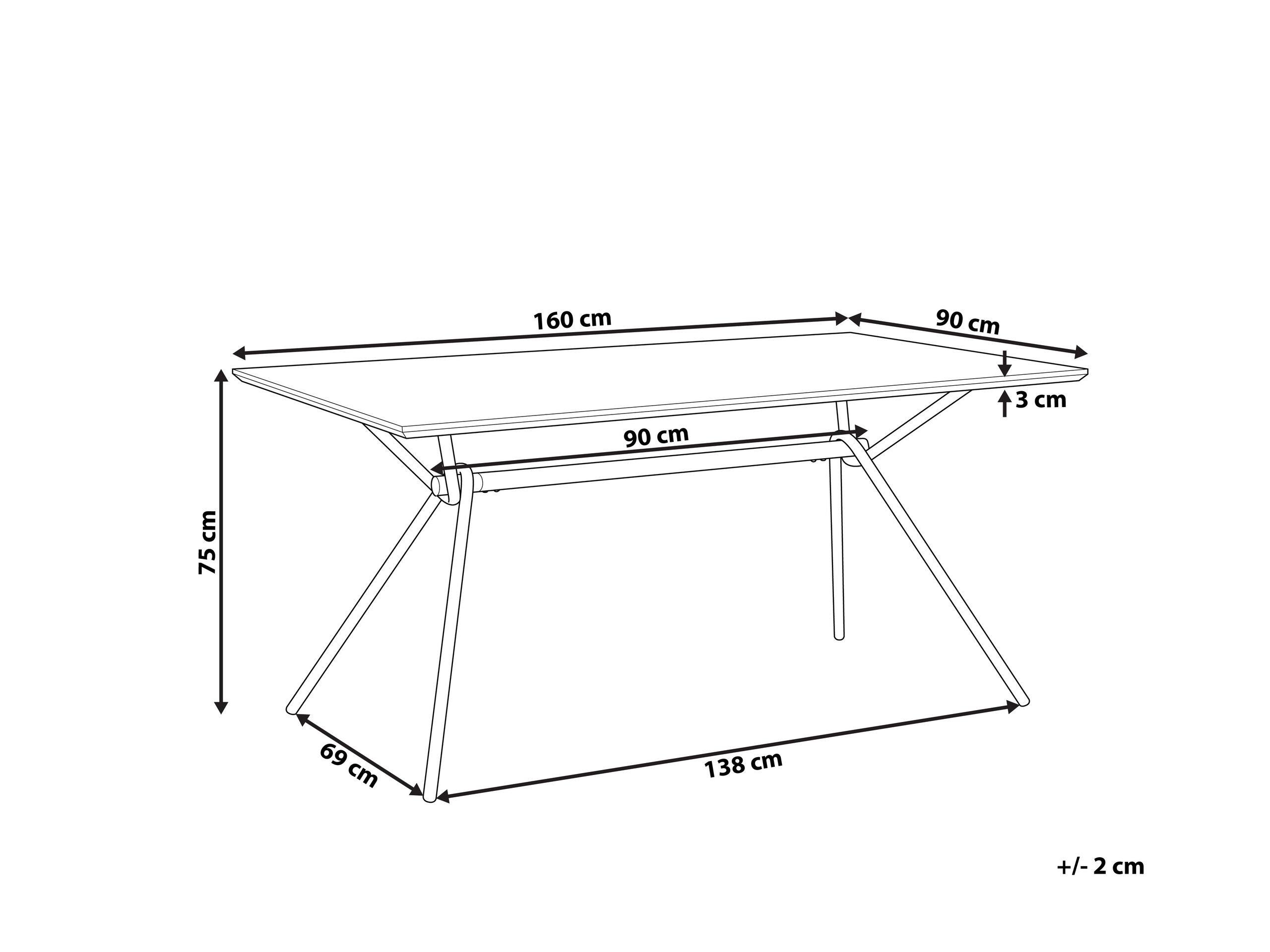 Beliani Table de repas en MDF Moderne AMSTERDAM  