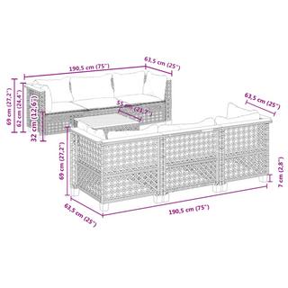 VidaXL set divano da giardino Polirattan  