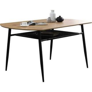 mutoni Table à manger plaqué bois 140x90 noir  